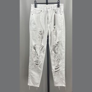 NEW American Eagle Outfitters Jeans Womens 2 tan beige denim mom jeans preppy